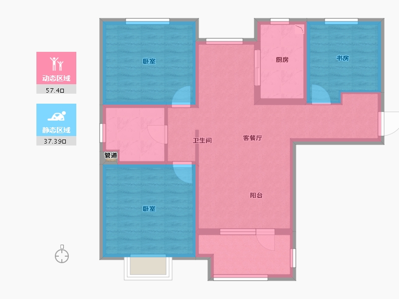 山东省-青岛市-海尔产城创悦湖兰庭-84.00-户型库-动静分区