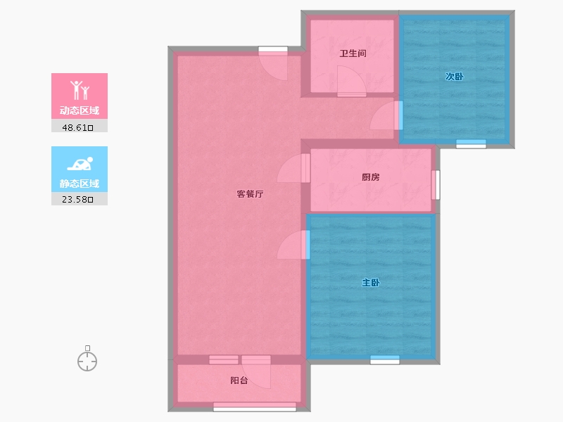 山东省-青岛市-西海瑞苑-64.01-户型库-动静分区