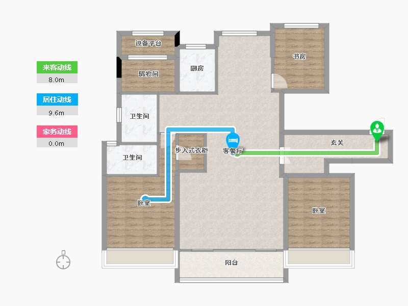 浙江省-湖州市-德信大家·时代公馆-132.56-户型库-动静线