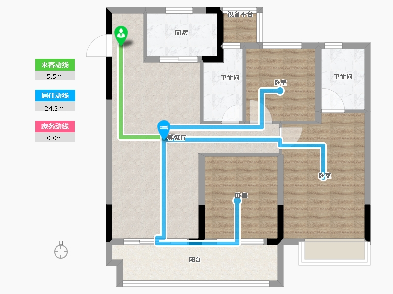 浙江省-绍兴市-嵊州融信学院府-94.00-户型库-动静线