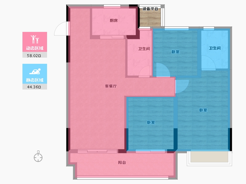 浙江省-绍兴市-嵊州融信学院府-94.00-户型库-动静分区