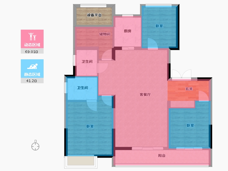 浙江省-湖州市-湖州丝绸小镇-103.19-户型库-动静分区