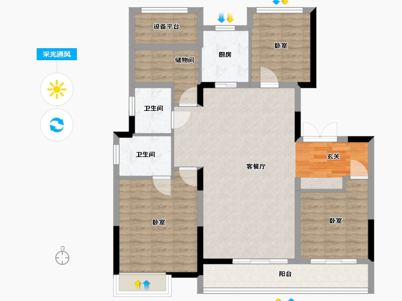 浙江省-湖州市-湖州丝绸小镇-103.19-户型库-采光通风