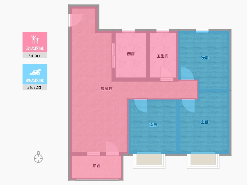 山东省-青岛市-青岛金地自在城-81.00-户型库-动静分区