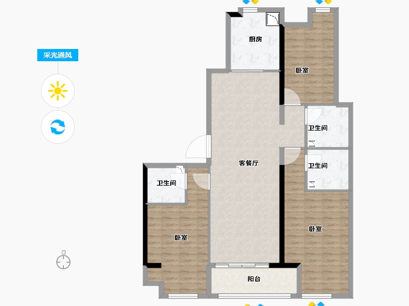 福建省-莆田市-荣华大乐城-118.00-户型库-采光通风