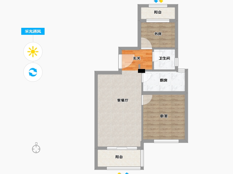 浙江省-衢州市-中梁香缇公馆-57.00-户型库-采光通风