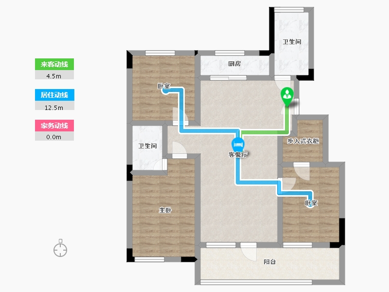 山东省-淄博市-恒信麓湖-93.96-户型库-动静线