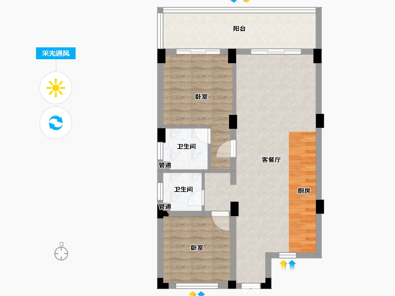 安徽省-马鞍山市-绿地太平湖-78.00-户型库-采光通风