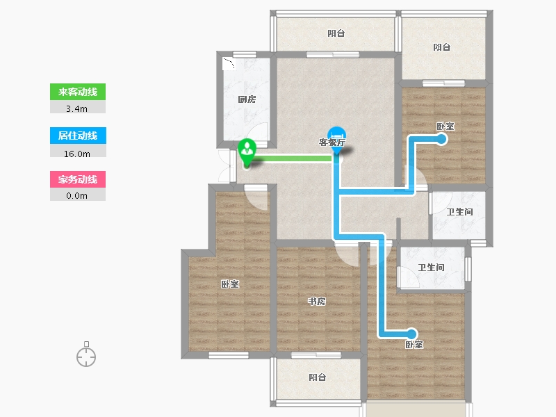 安徽省-合肥市-禹洲翡翠湖郡-113.00-户型库-动静线