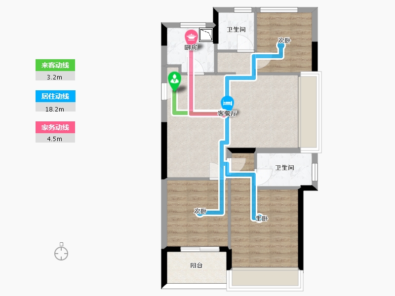 浙江省-杭州市-伟业熙境府-71.44-户型库-动静线