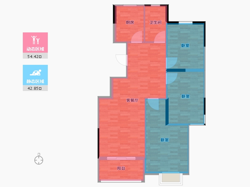 江苏省-镇江市-嘉荟新城-89.86-户型库-动静分区