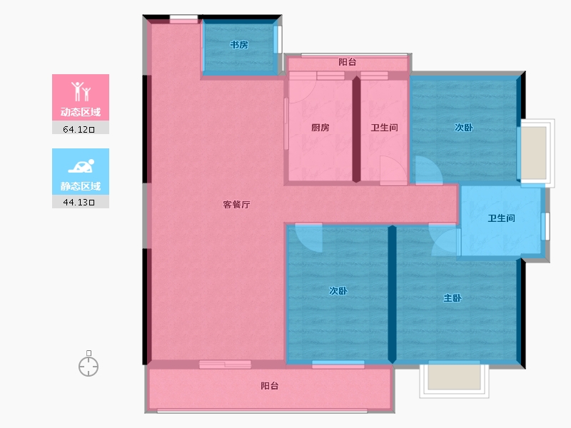 广东省-江门市-嘉裕花园-97.39-户型库-动静分区