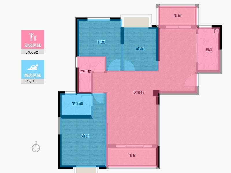 福建省-龙岩市-龙地·锦园-89.02-户型库-动静分区