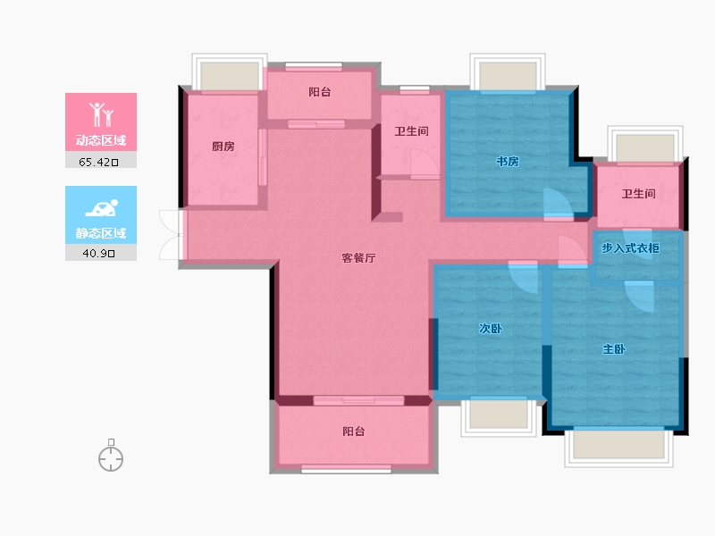 江西省-赣州市-茂源·翡翠公馆-93.74-户型库-动静分区