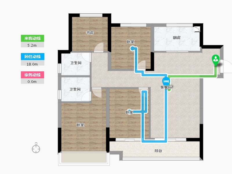 浙江省-金华市-大家新鸿万锦城-98.00-户型库-动静线