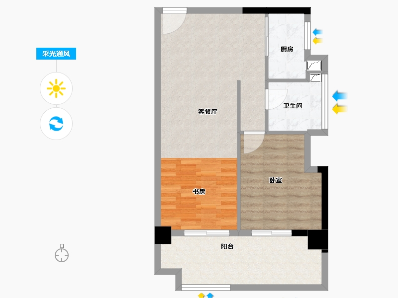 安徽省-合肥市-奥园城央壹品-65.99-户型库-采光通风