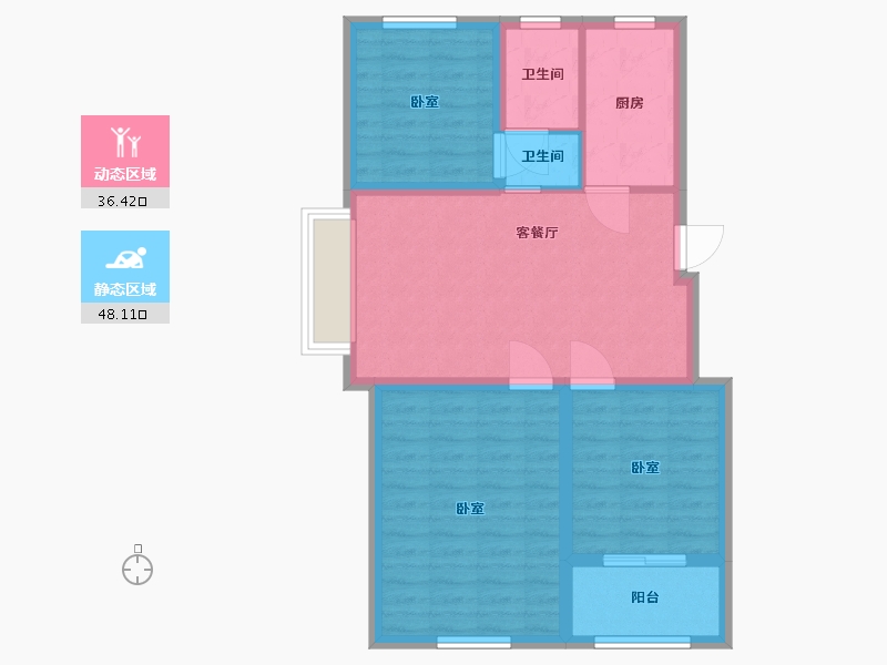 山东省-淄博市-怡海云锦-75.59-户型库-动静分区