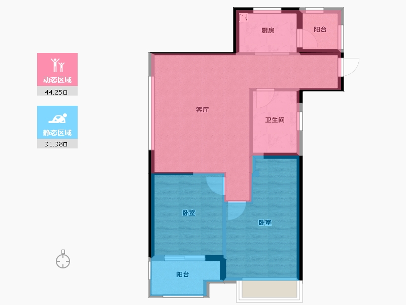 山东省-威海市-南海雁归来-68.23-户型库-动静分区