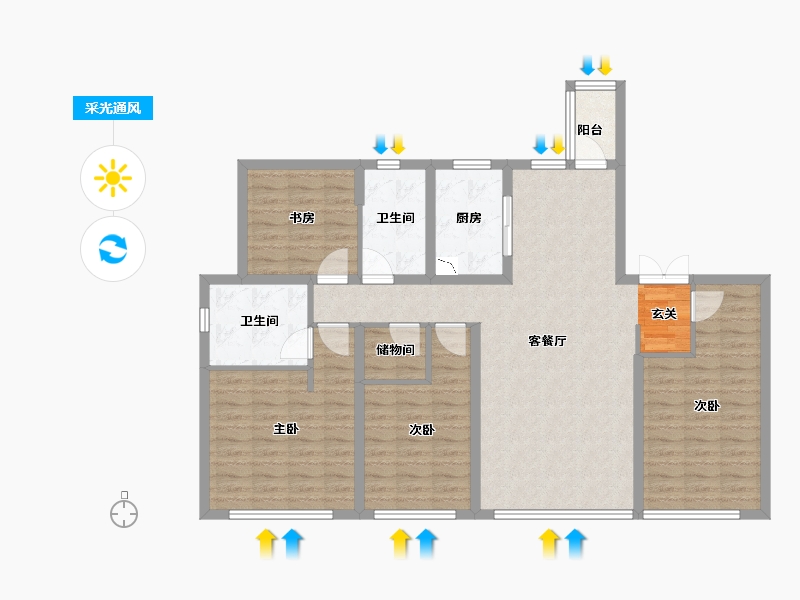 安徽省-阜阳市-富力皖投大河城章-112.00-户型库-采光通风