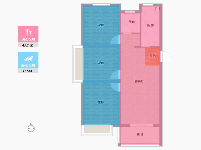 安徽省-阜阳市-天英玺悦府-78.00-户型库-动静分区