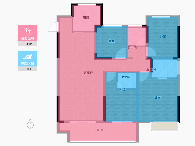 浙江省-湖州市-吴越豫园-112.00-户型库-动静分区