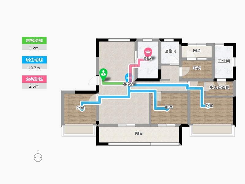 宁夏回族自治区-银川市-融创枫丹壹号-90.67-户型库-动静线