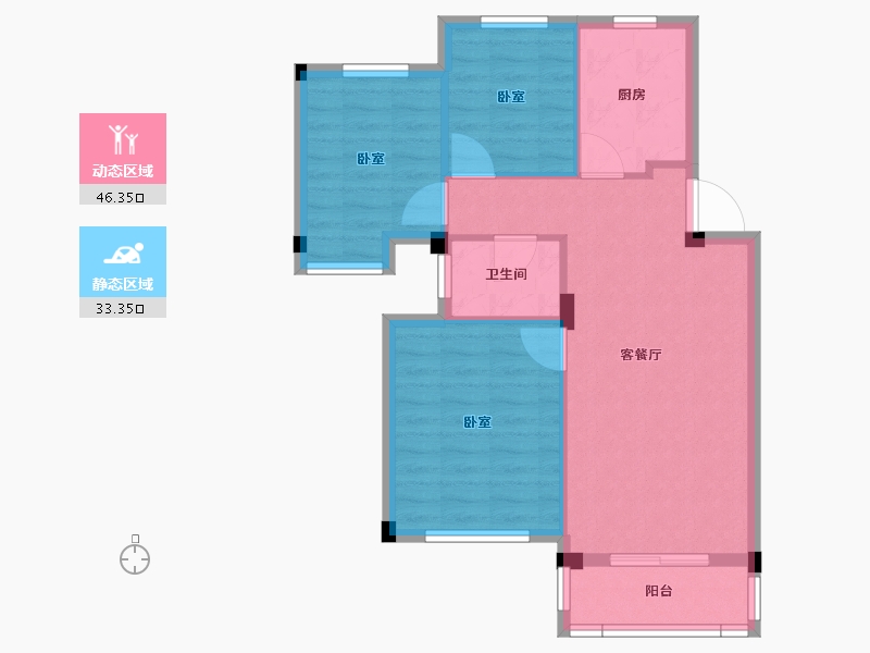 浙江省-舟山市-恒大御海天下-72.00-户型库-动静分区