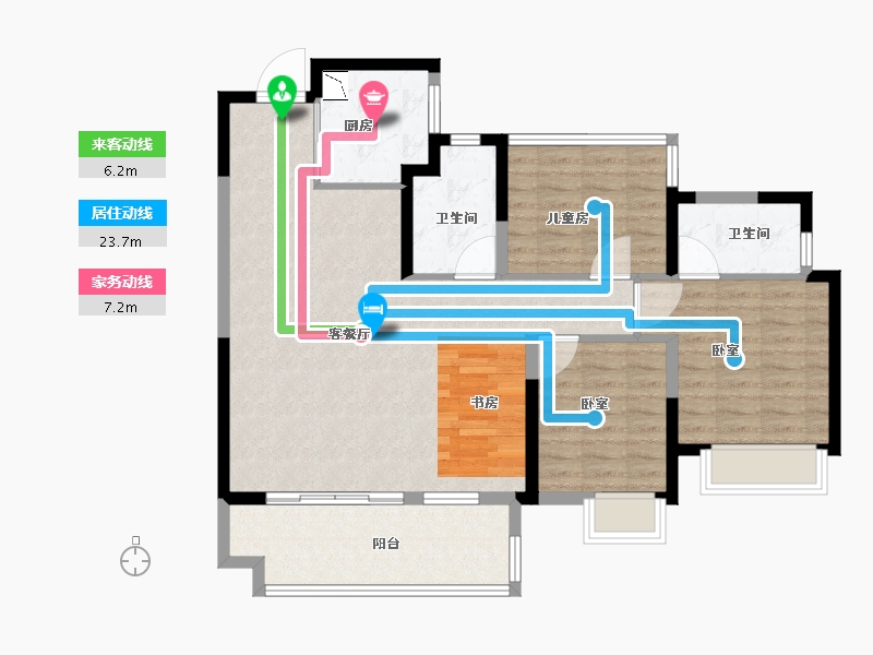 安徽省-合肥市-美的金科郡-98.00-户型库-动静线