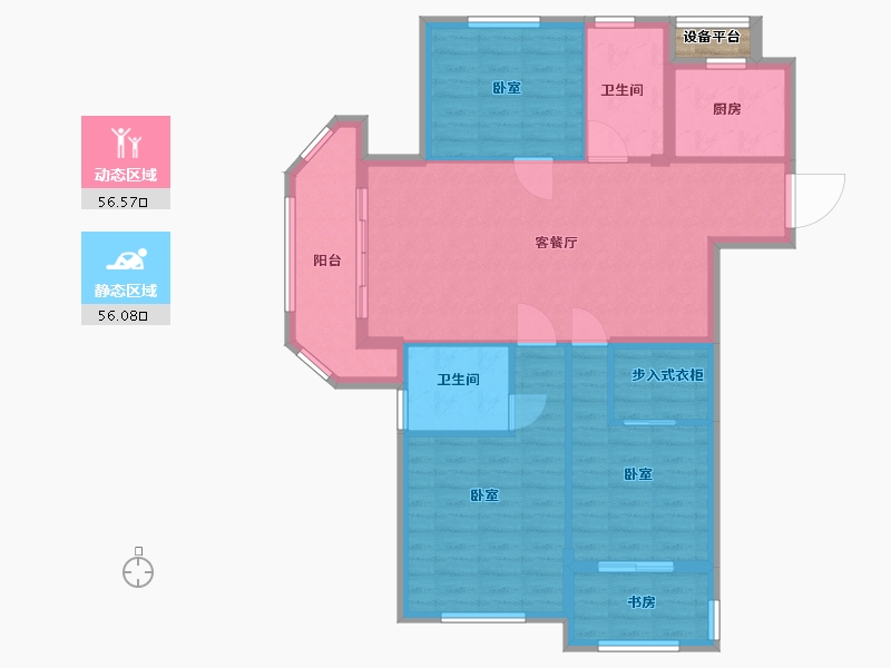 浙江省-湖州市-德清瑞鑫禹悦府-103.00-户型库-动静分区