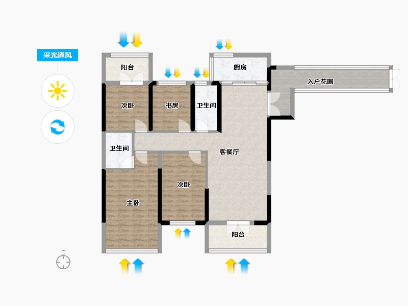 江苏省-泰州市-滨河阳光-119.99-户型库-采光通风