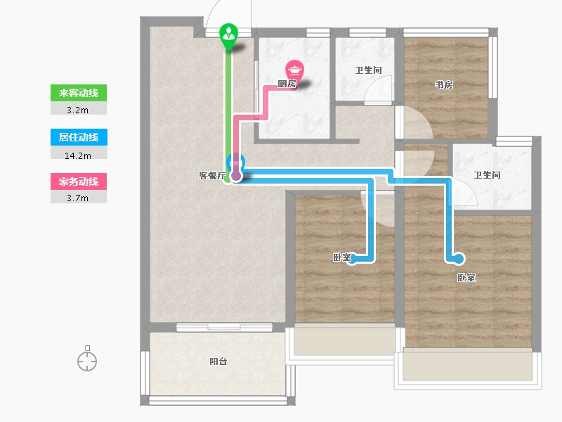 安徽省-合肥市-弘阳昕悦府-73.99-户型库-动静线