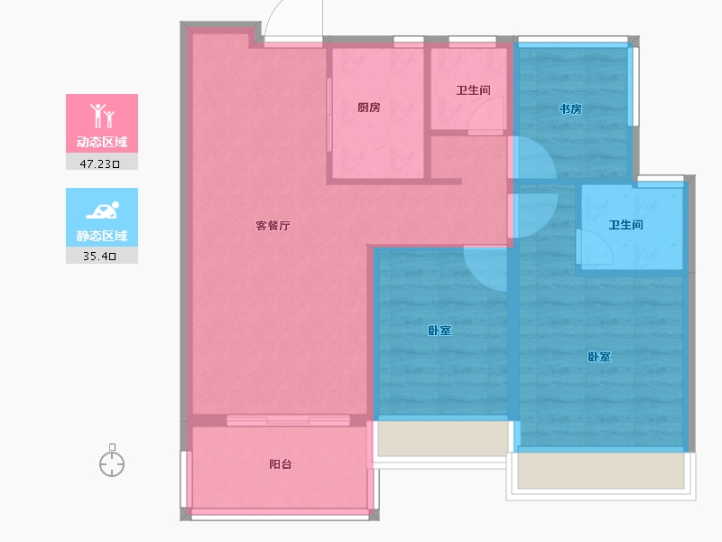 安徽省-合肥市-弘阳昕悦府-73.99-户型库-动静分区