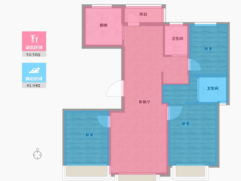 新疆维吾尔自治区-乌鲁木齐市-坤鸿园-81.50-户型库-动静分区