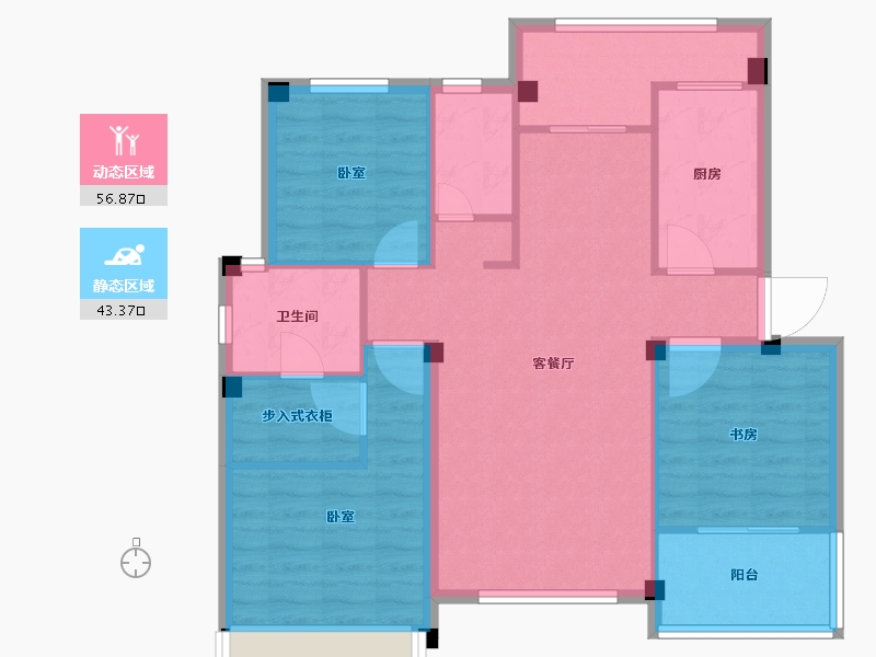 浙江省-舟山市-恒大御海天下-90.00-户型库-动静分区