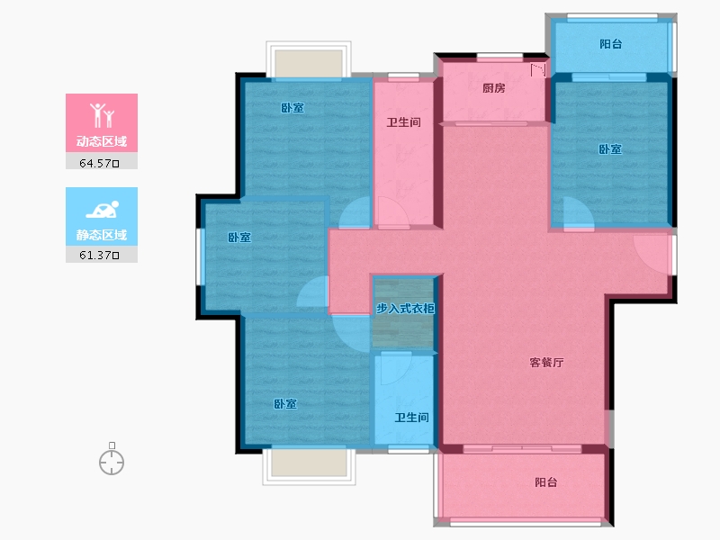 福建省-泉州市-源昌江南城-113.83-户型库-动静分区