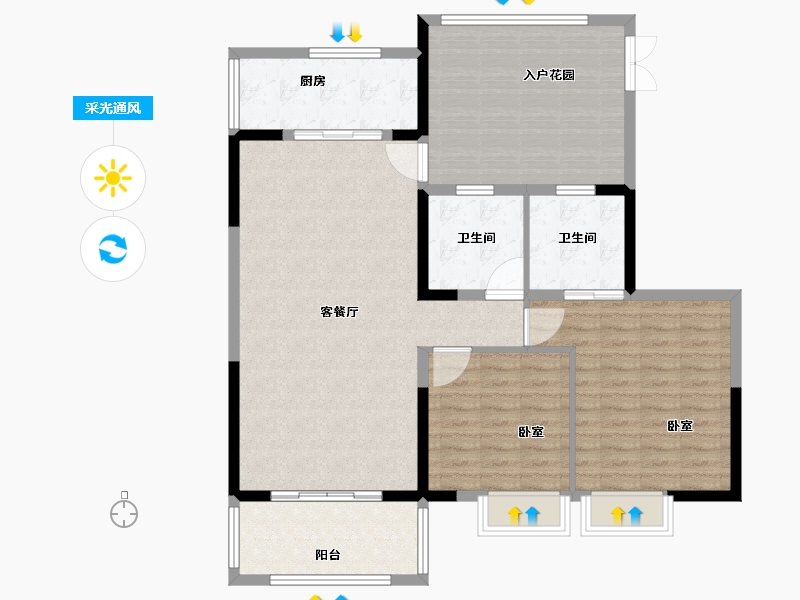 福建省-泉州市-联成海韵山居-114.00-户型库-采光通风