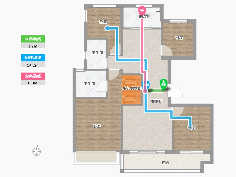 浙江省-衢州市-碧桂园西溪原著-98.00-户型库-动静线