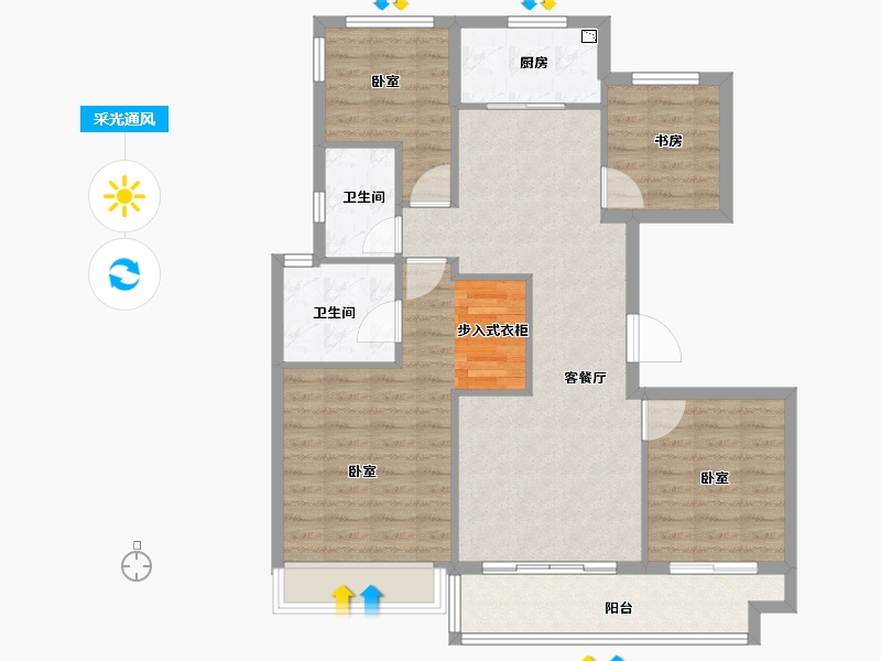 浙江省-衢州市-碧桂园西溪原著-98.00-户型库-采光通风