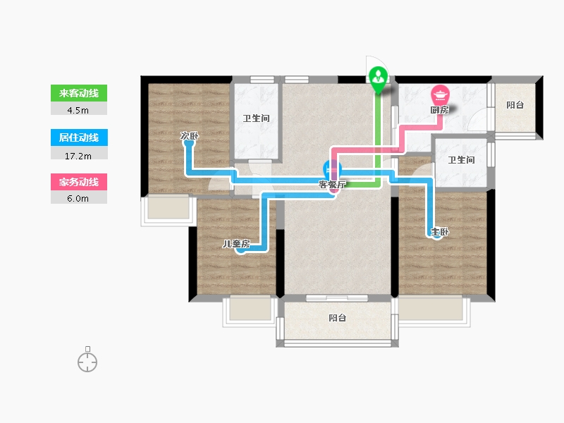 江西省-赣州市-安远碧桂园-77.59-户型库-动静线