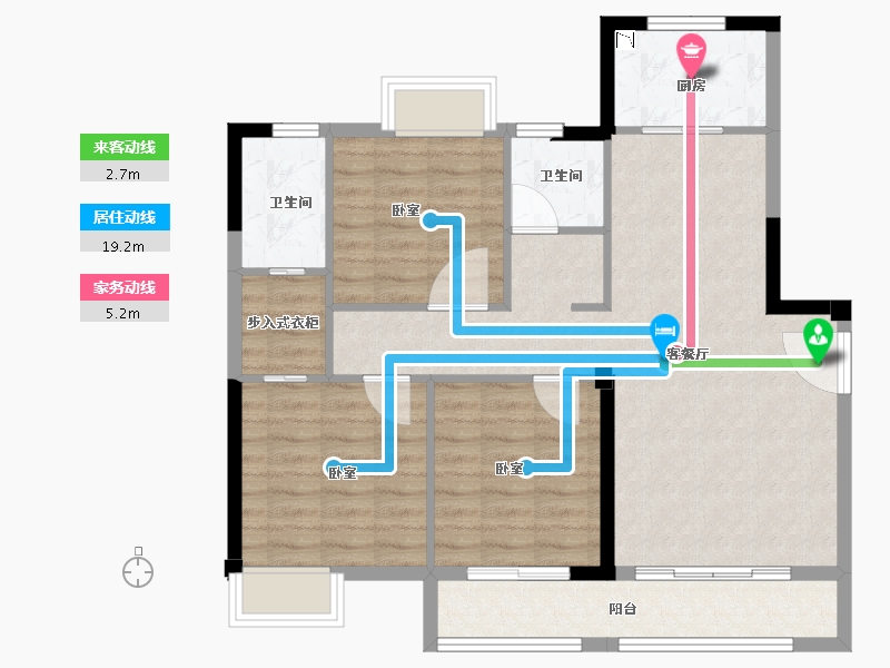 福建省-龙岩市-世茂德兴阳光城云墅-91.00-户型库-动静线