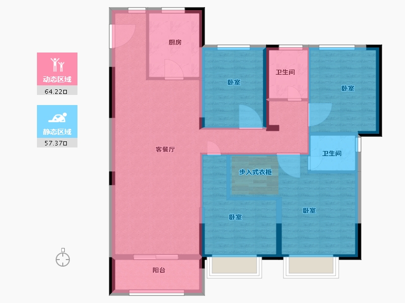 浙江省-湖州市-久立东华府-109.64-户型库-动静分区