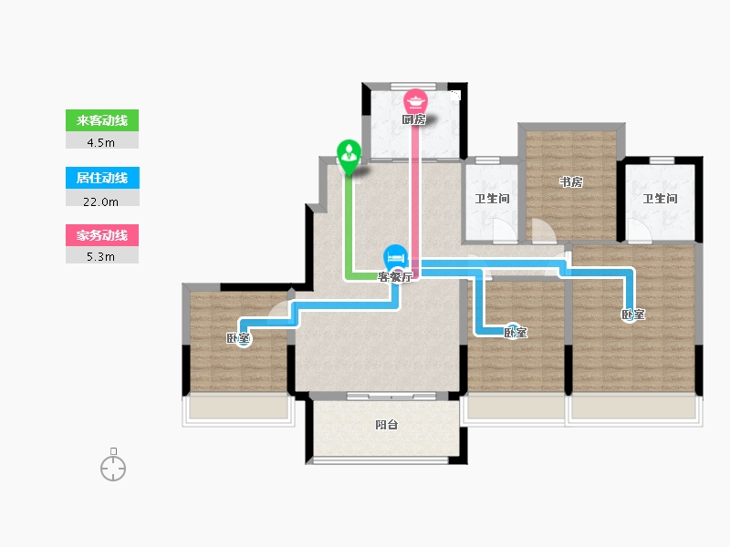 浙江省-湖州市-兴樾府-114.00-户型库-动静线