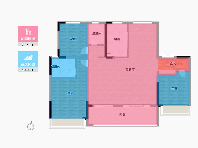 安徽省-阜阳市-美的公园天下-101.99-户型库-动静分区