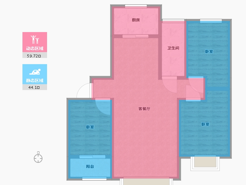 山东省-淄博市-财富世家-92.95-户型库-动静分区