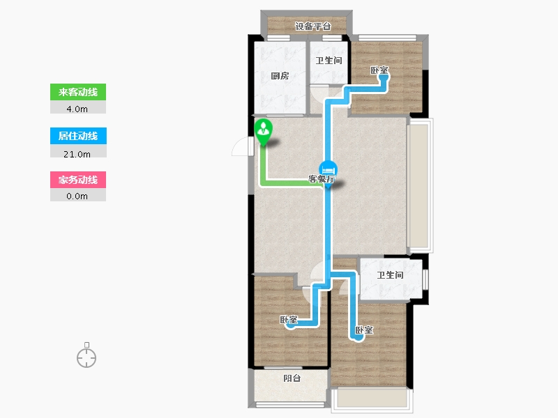 浙江省-温州市-美的旭辉城-91.00-户型库-动静线