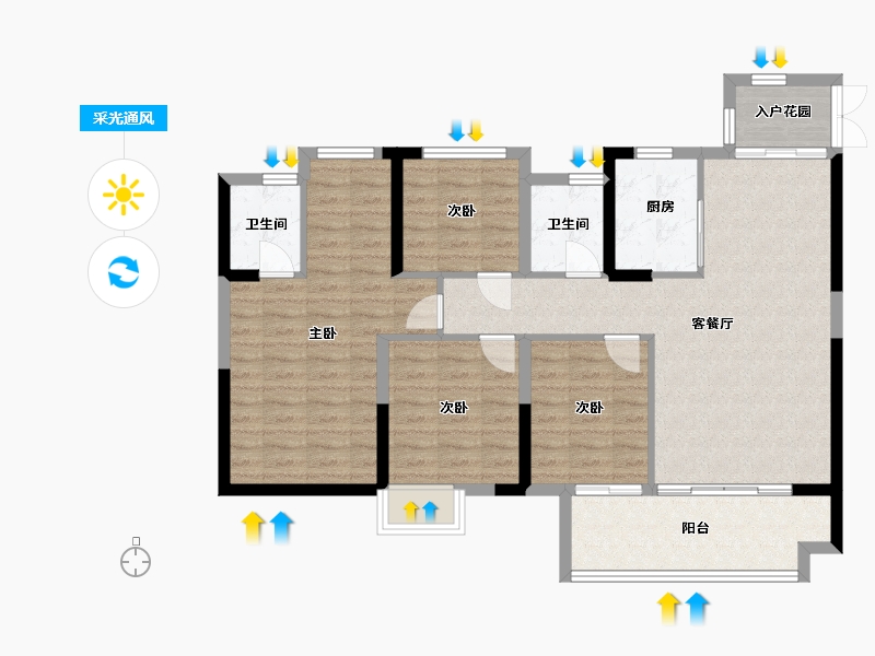 江西省-上饶市-友邦皇家公馆二期-100.00-户型库-采光通风