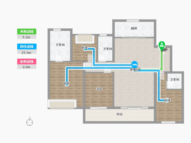 安徽省-合肥市-中海九樾-135.00-户型库-动静线