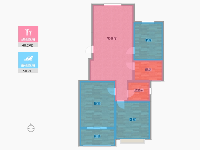 江苏省-镇江市-嘉荟新城-89.00-户型库-动静分区