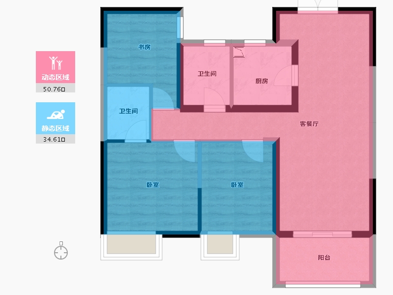 安徽省-合肥市-星光国际广场-75.88-户型库-动静分区