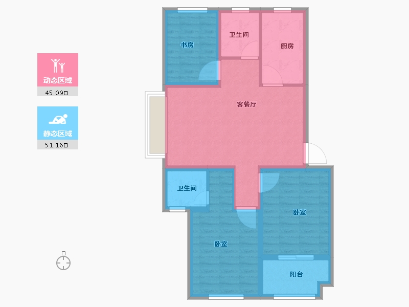 浙江省-绍兴市-崇城壹品-86.00-户型库-动静分区